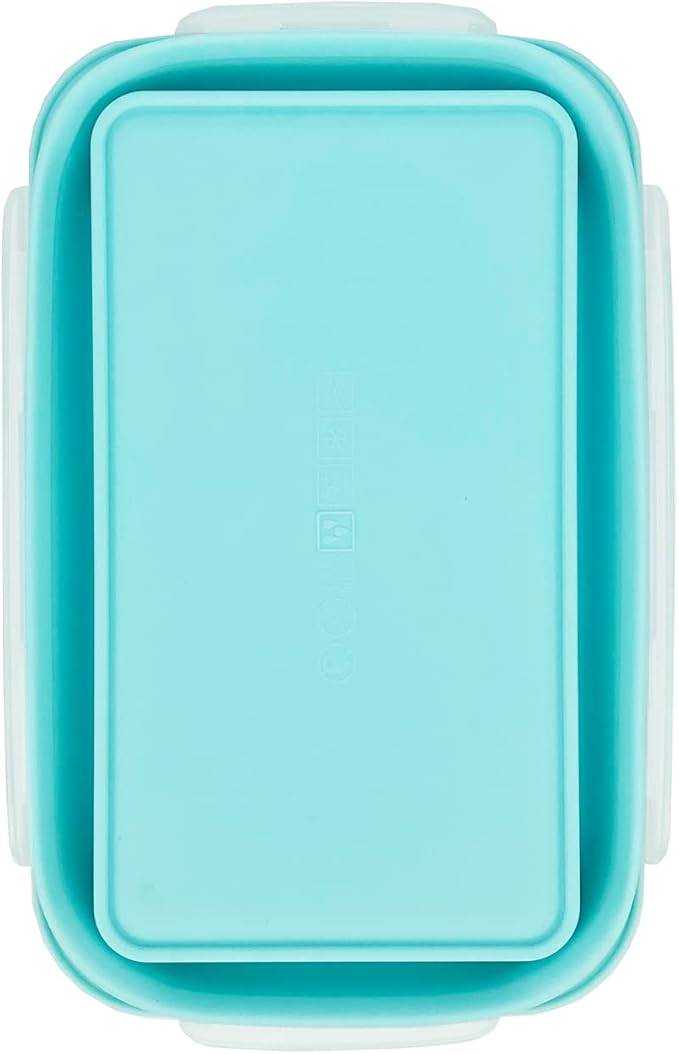 CARTINTS Large Collapsible Camping Food Containers, 1200ml Silicone Lunch Container, Microwave Safe Reusable Meal Prep Container For Indoor&Outdoor Kitchen With Foldable Spoon, Blue