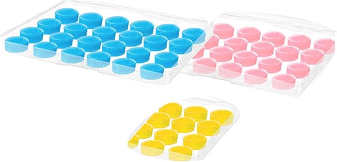 Ultra-Soft Noise Cancelling Sleeping Ear Plugs - Moldable Silicone，Wear Comfortable Noise Repairing Ear Plugs,Reusable,for Adults, Kids and Swimming (Color 2, Round)