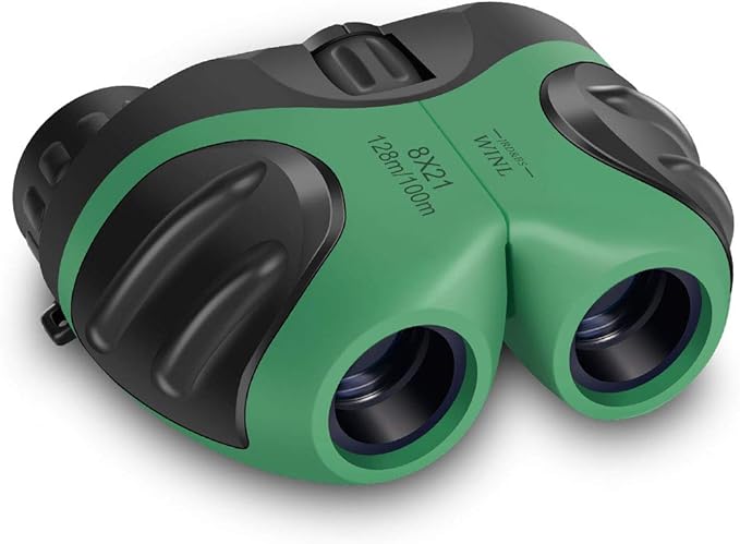 Easter Gifts for 3-12 Years Old Boys, VNVDFLM Compact 8x21 Shock Proof Green Binoculars for Bird Watching Kids Telescope for Teens Toys for 5-10 Years Old Girls (Green)