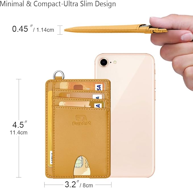 FurArt Slim Minimalist Wallet, Front Pocket Wallets, RFID Blocking, Credit Card Holder for Men & Women
