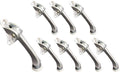 QCAA Heavy Duty Kickdown Door Stopper, 4", Zinc Die Cast, Satin Chrome, 8 Pack, Made in Taiwan