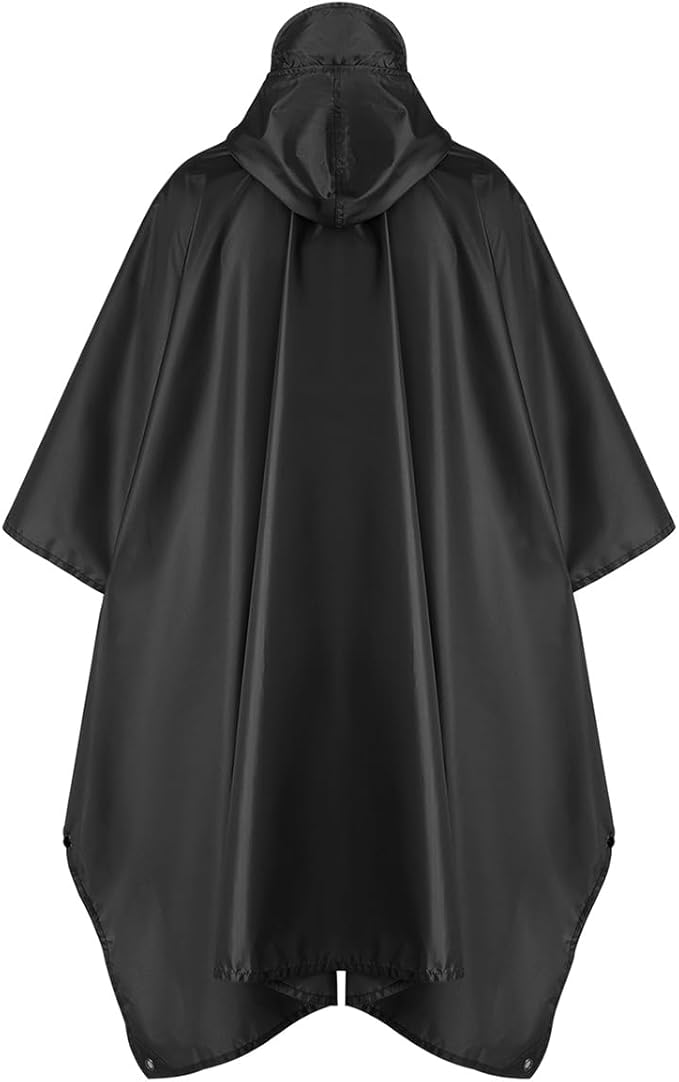 salamra Hooded Rain Poncho Waterproof Raincoat Jacket for Men/Women/Adults with Pocket
