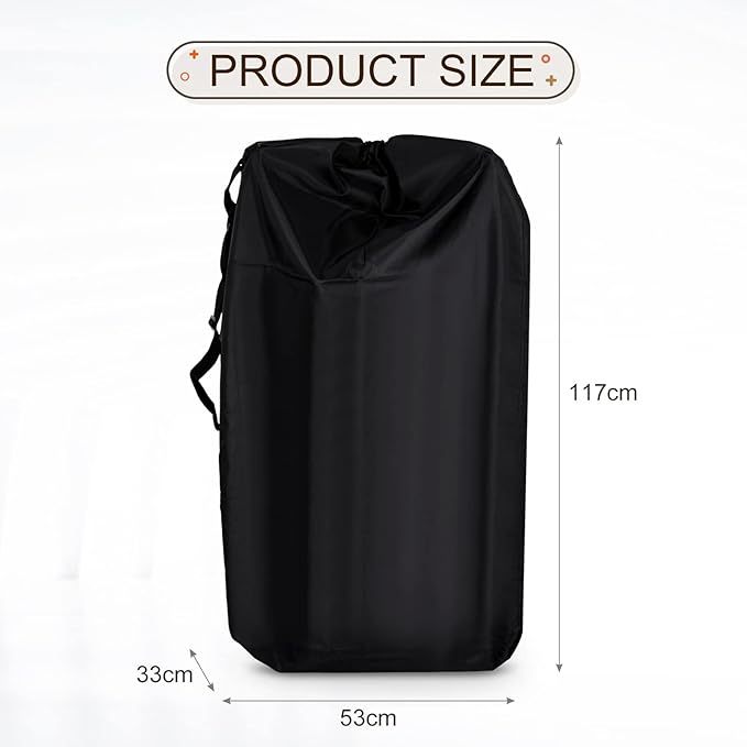 LIHAO Stroller Travel Bag, Gate Check Bag for Car Seat, Waterproof Travel Carry Bag, 600D Oxford, Black