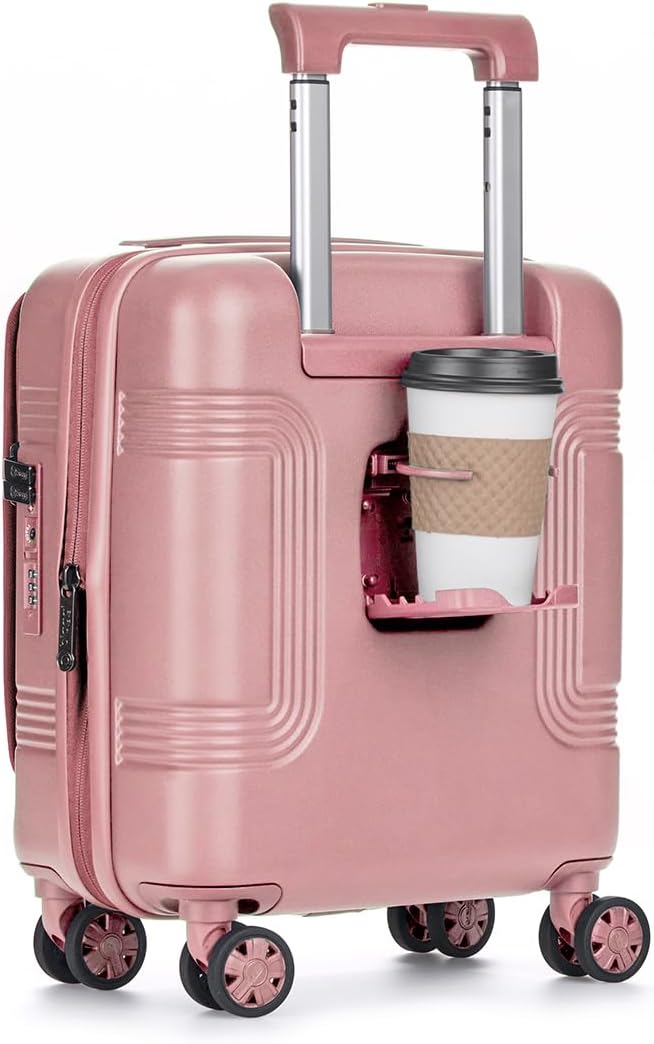 biaggi Runway Hybrid Expandable Underseat Carry-On – Lightweight TSA-Approved Polycarbonate Travel Bag, Perfect for Getaways & Long Weekends (Expandable Underseater, Pink)