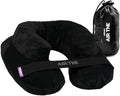 Cabeau Inflatable Travel Pillow – Air TNE – Adjustable, Lightweight, and Supportive for Sleeping on Airplanes, Trains, and Cars– Customized Fit and Compact Carrying Case (Midnight Black)