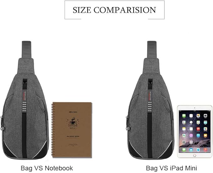 WATERFLY Small Crossbody Sling Backpack Anti Theft Backpack for Traveling Chest Shoulder Bag