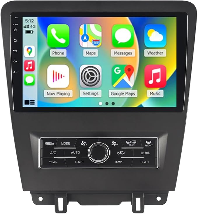 ASURE Car Stereo Radio Upgrade for Mustang 2010-2014,10.1 inch 8Core 4G+64G Android System GPS Navigation Head Unit with Wireless Carplay,Android Auto,1280x720 HD Touchscreen Multimedia Player