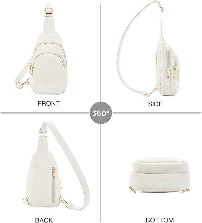 Telena Small Sling Bag for Women Leather Crossbody Fanny Packs Chest Bag for Women