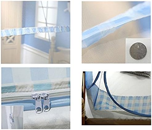 CdyBox Folding Mosquito Net Tent Canopy Curtains for Beds Home Bedroom Decor (Blue, 1.8X2.0m)