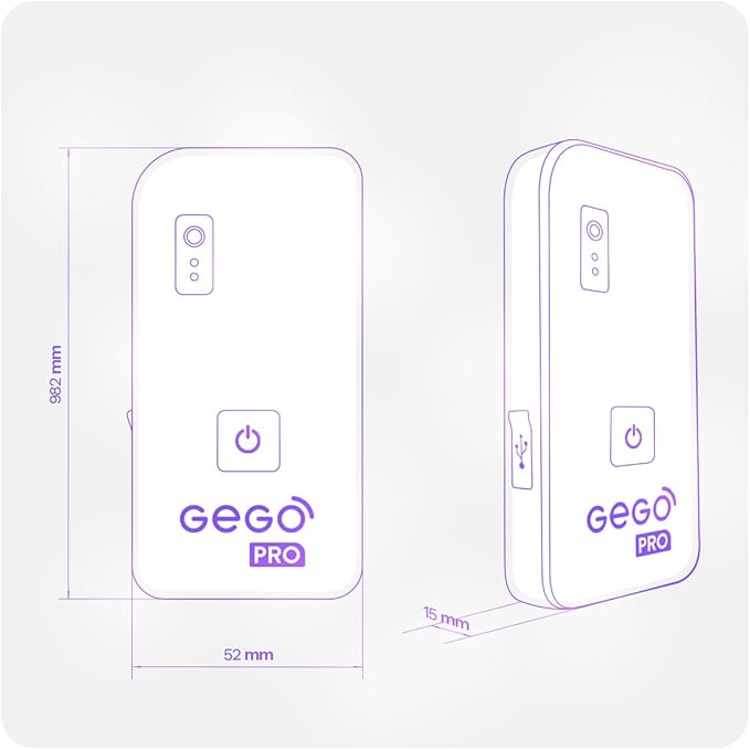 GEGO PRO GPS Tracker - Universal Tracking for Luggage, Vehicles, Trailers, Bike, Person | Real-Time GPS Tracking, WiFi, GSM & Bluetooth | Long Battery Life | Subscription Required
