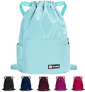 ZOORON Waterproof Drawstring Gym Backpack Bag for Men & Women, Sport Gym Sack Mini Travel Daypack