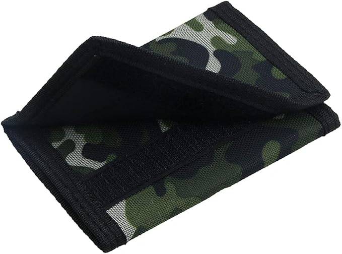 NEICY RFID Blocking Canvas Wallet for Men and Women - Camo Trifold Outdoor Sports Wallets with Magic Sticker for Teen Kids (Camo Green)