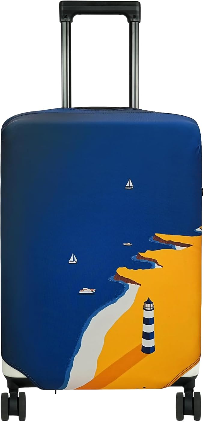 HYPER VENTURE Washable Luggage Cover - Fashion Suitcase Protector Fits 31-32 Inch Luggage (Lighthouse, XL)