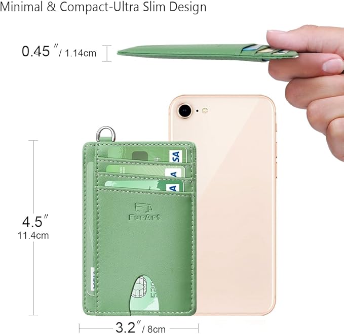 FurArt Slim Minimalist Wallet, Front Pocket Wallets, RFID Blocking, Credit Card Holder for Men & Women