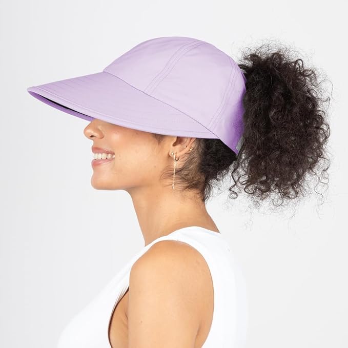 Ponyflo Sunblocker Wide Brim Hat - Oprah Awards Best Sun Hat - UV 50 Protection - Ponytail Sunhat for Women
