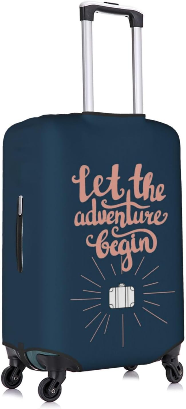 Let The Adventure Begin Luggage Cover Washable Suitcase Protector, Luggage Tag Travel Birthday Gifts For Men Women (L 26-28 Inch Luggage)