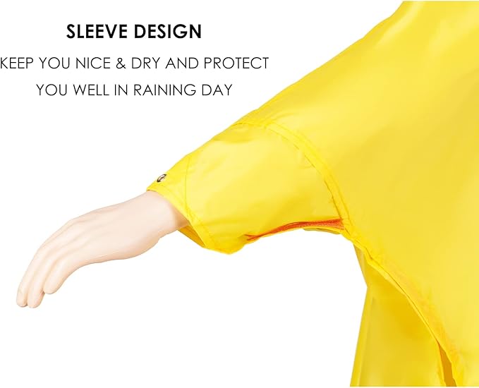 longsinger Rain Poncho for Adult, Waterproof Rain Poncho with Hood and Sleeve, Ideal for Hiking, Hunting, Camping