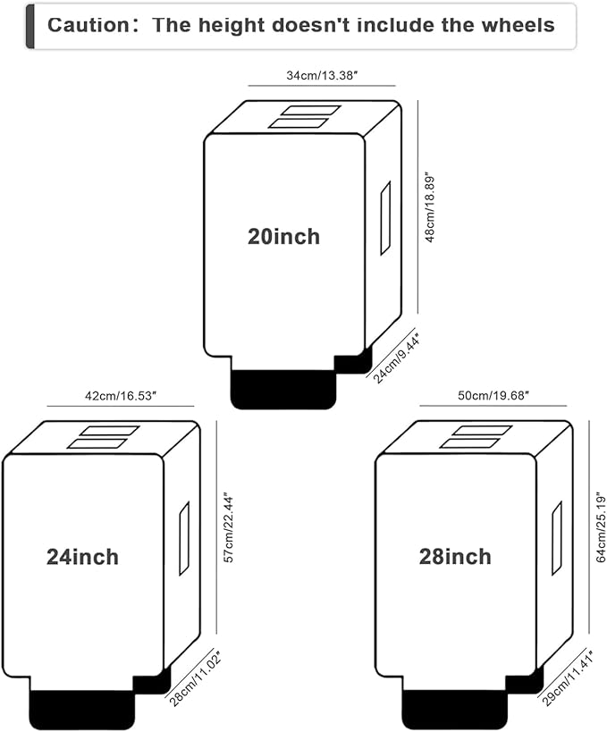 3 PCS Luggage Covers for Suitcase TSA Approved,20/24/28 Inch Full Clear Luggage Protector 3mm Thickness Suitcase Protector Cover TAS Approved Suitable for Long Travel Accessories