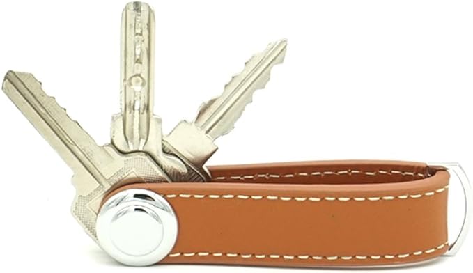 Compact Key Holder - Stylish & Practical Pocket Key Organizer With Secure Locking Mechanism. (Brown)