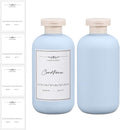 6.8 oz Plastic Travel Shampoo Bottles, Refillable Flip Cap Squeeze Bottles for Toiletries, Large Leakage-proof Travel Shampoo and Conditioner Container (Blue)
