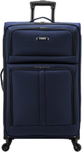 U.S. Traveler Anzio Softside Expandable Spinner Luggage, Navy, Checked-Large 30-Inch