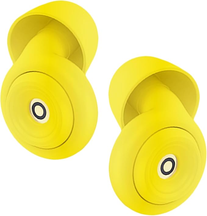 Ear Plugs for Sleeping Reusable Earplugs for Concerts Noise Cancelling Soft Silicone Noise Reduction Earbuds for Travel, Focus, Work 33-45dB Hearing Protection with 9 Ear Tips & Case (Yellow)