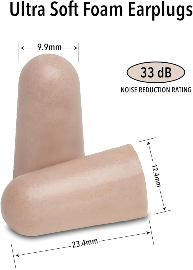 Mack's Ultra Soft Foam Earplugs, 3 Pair - 33dB Highest NRR, Comfortable Ear Plugs for Sleeping, Snoring, Travel, Concerts, Studying, Loud Noise, Work | Made in USA