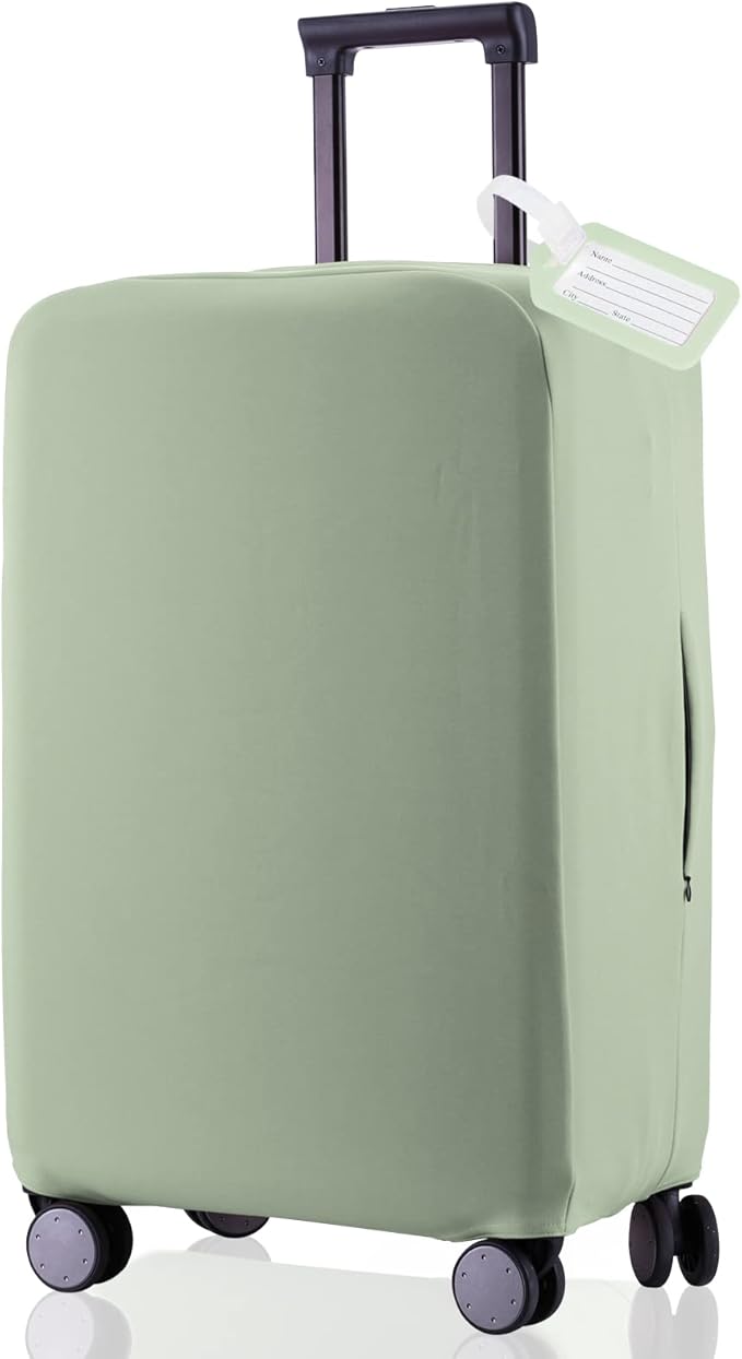 Travel Luggage Cover Suitcase Protector Scratch-Resistant Fit 19-31 Inch Suitcase, Not Included Suitcase (Cyan, L(26-27 inch))