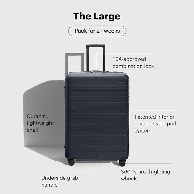Away Large Checked Luggage, 29 Inch Hardside Suitcase with Spinner Wheels, Lightweight & Durable, TSA Lock, Cloud Gray