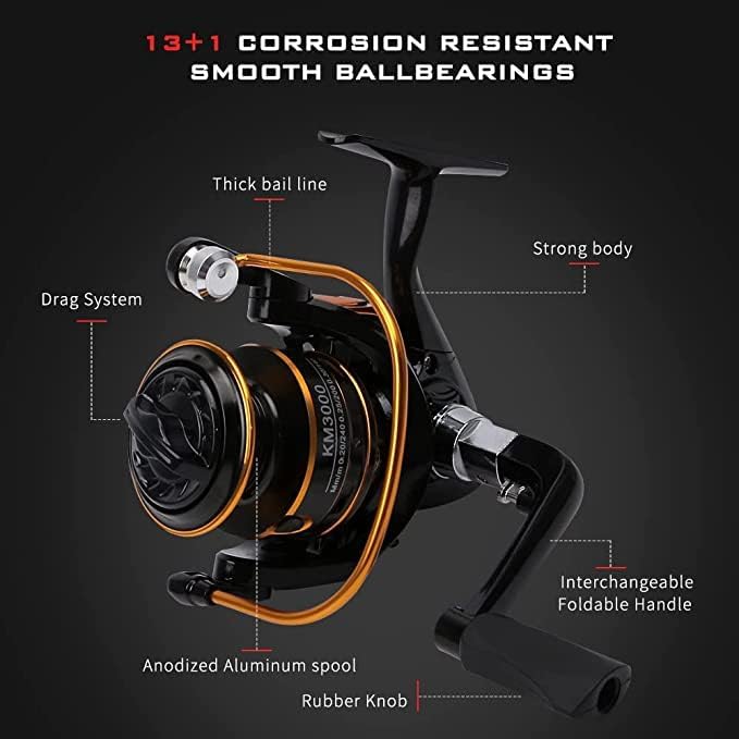 Collapsible Fishing Rod and Reel Combo, BalanZze Telescopic Fishing Rod with Spinning Reel, Portable Collapsible Fishing Pole Kit for Saltwater and Freshwater