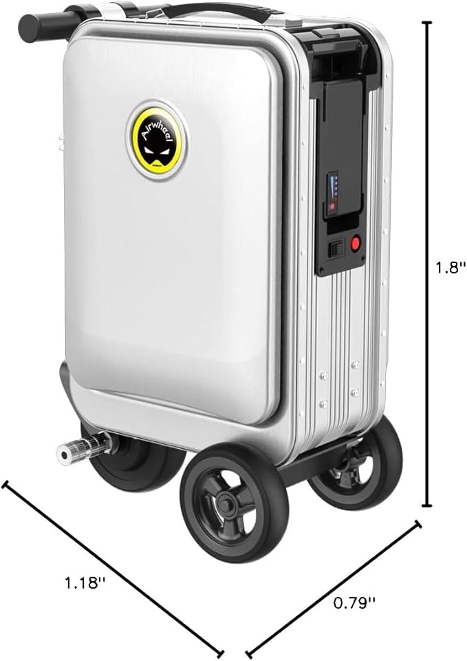 Airwheel SE3S Smart Rideable Suitcase Electric Luggage Scooter For Travel (silver)