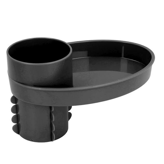 Snack Tray for Kids Car Seat with Secure and Sturdy Design, Versatile Usage, Compact and Portable Design, Easily Attachable, Cup Holder (Black)