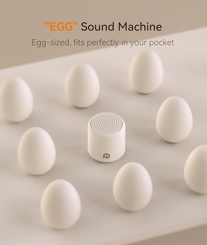Dreamegg Sound Machine - Portable Sound Machine for Baby%Adults, 16 Soothing Sounds, Timer, Travel Mini White Noise Sound Machine for On-The-go Home Baby Shower Registry Gift, 2 Pack, White&Black