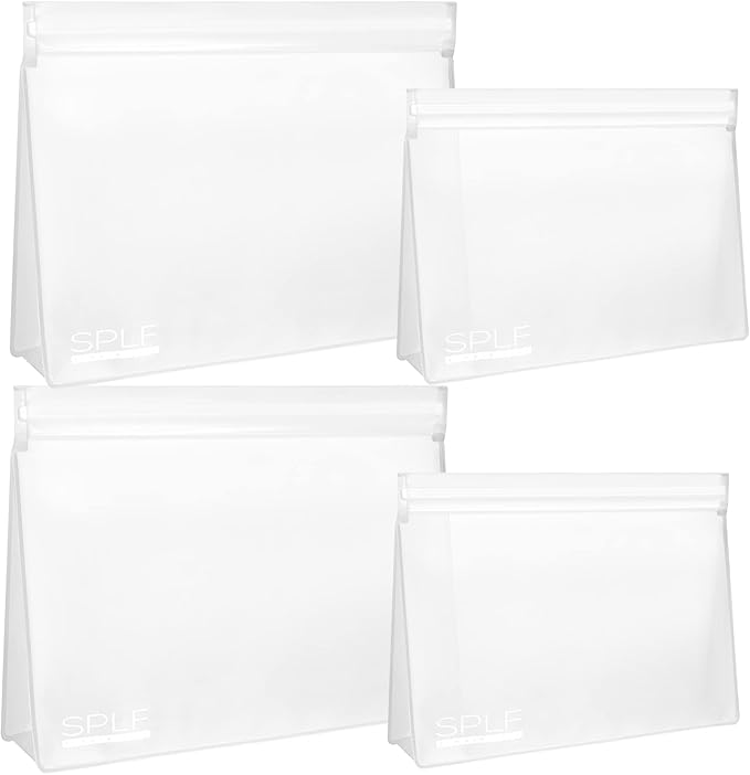 SPLF 4 Pack Leakproof Clear Toiletry bags, TSA Approved Quart Size Zipper Bags, BPA Free Travel Makeup Cosmetic Bags for Women Men, Carry on Airport Airline Compliant Bags