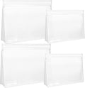 SPLF 4 Pack Leakproof Clear Toiletry bags, TSA Approved Quart Size Zipper Bags, BPA Free Travel Makeup Cosmetic Bags for Women Men, Carry on Airport Airline Compliant Bags