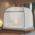 Pop-Up Mosquito Net Tent for Beds Portable Folding Canopy with Net Bottom, Fits Twin to King Size 79x71x59inch, Easy Install Wash for Baby Adults, Indoor Outdoor Use (Gray-King Bed)