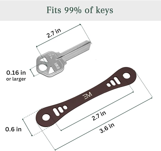 EM Premium Products Compact Key Holder - Pocket Key Organizer - 14 Keys Key Bar