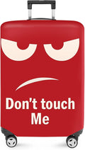 ANNA QUEEN Funny Luggage Cover, Don't Touch Me Red Face Design, Stretchable, Washable Travel Protector for 20-22 Inch Luggage