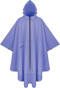 PTEROMY Hooded Rain Poncho for Adult with Pocket and Zipper, Waterproof Lightweight Raincoat for Men and Women