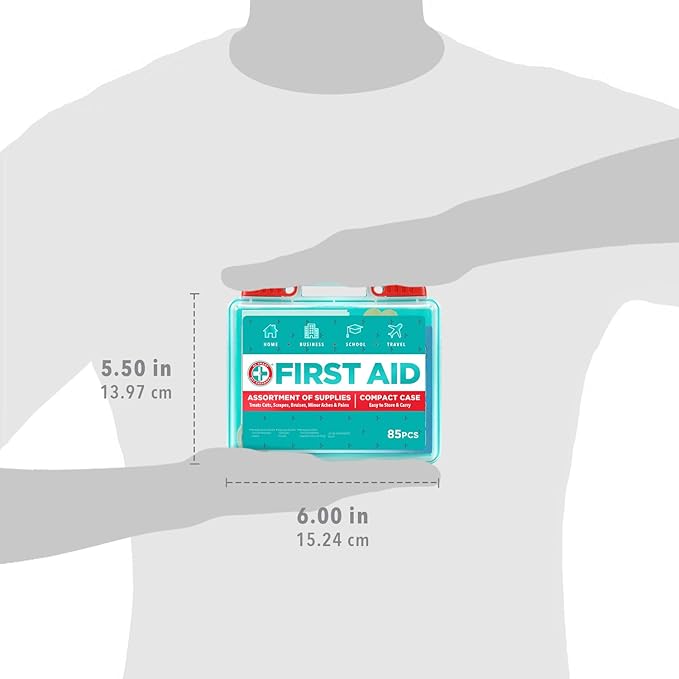 Be Smart Get Prepared 85 Piece First Aid Kit: Clean, Treat, Protect Minor Cuts, Scrapes. Home, Office, Car, School, Business, Travel, Emergency, Survival, Hunting, Outdoor, Camping & Sports, FSA HSA