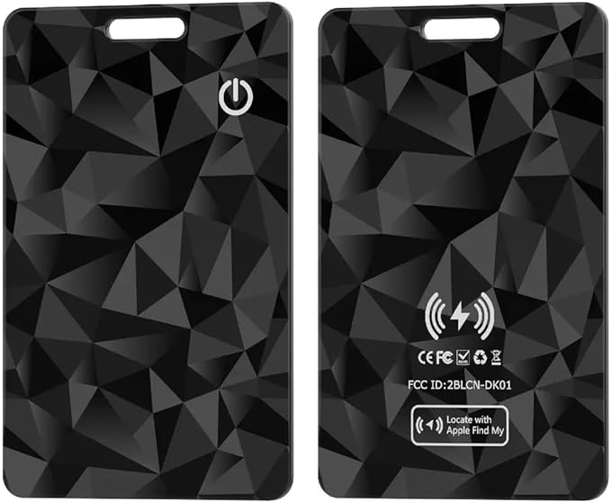 Wallet Tracker Card, Rechargeable Thin Finder, Works with Apple Find My (iOS Only), Item Locator for Luggage Tags, Passports, Phone, IP68 Waterproof