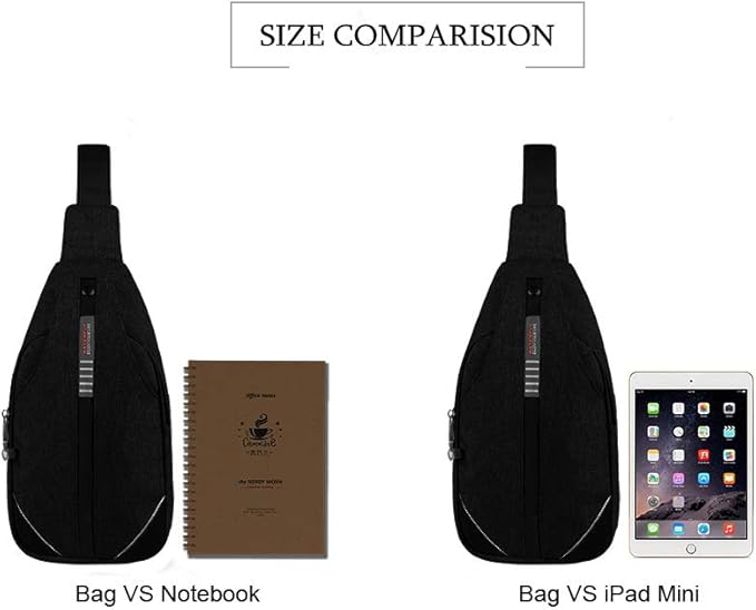 WATERFLY Small Crossbody Sling Backpack Anti Theft Backpack for Traveling Chest Shoulder Bag