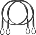 3.3mm (1/8 Inch) Outdoor Travel Stainless Steel Security Cable-3ft Luggage Lock Safety Wire Flexible Steel Wire Rope with Double Loop Safety for Luggage, Bike, Lock(Balck*2, 3ft-(2Pack)