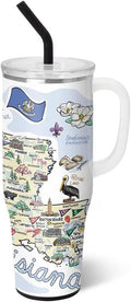 Swig Life 40oz Mega Mug, 40oz Tumbler with Handle and Straw, Extra Large Insulated Tumblers, Cup Holder Friendly Travel Mug (Louisiana)