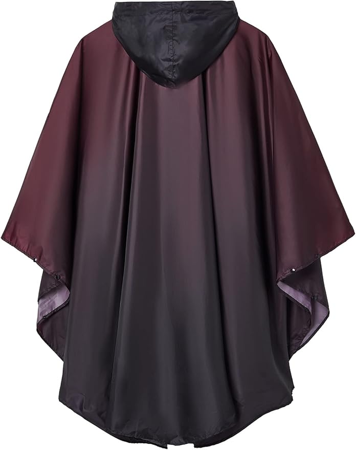 SaphiRose Rain Poncho Jacket Coat Hooded for Adults with Pockets