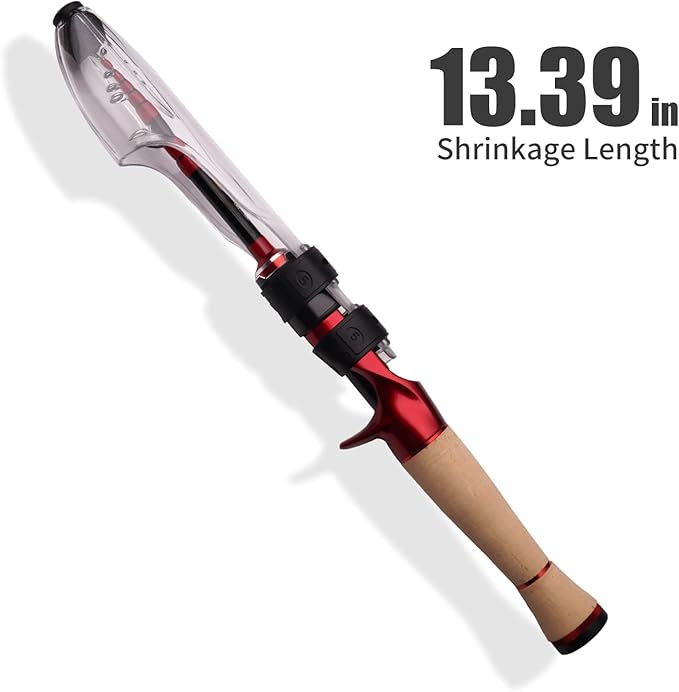 PURELURE Fishing Rod Telescopic, Carbon Fiber Spinning Casting Travel Rod, Spare Solid Carbon Tip, 3A Cork Handle, ABS Metal Reel Seat, Floating Guide Ultralight Portable Fishing Pole