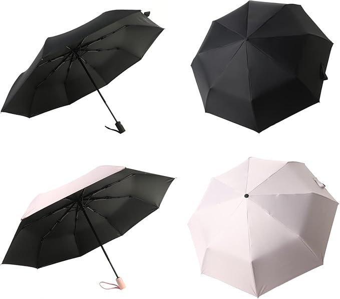 BAODINI Small UV Protection Travel Umbrella Compact for Rain and Sun UPF 50+ 41 inch Portable Umbrella for Women and Men