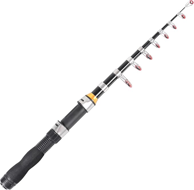 Telescopic Collapsible Extendable Fishing Rod for Saltwater and Freshwater, Lightweight and Compact Design