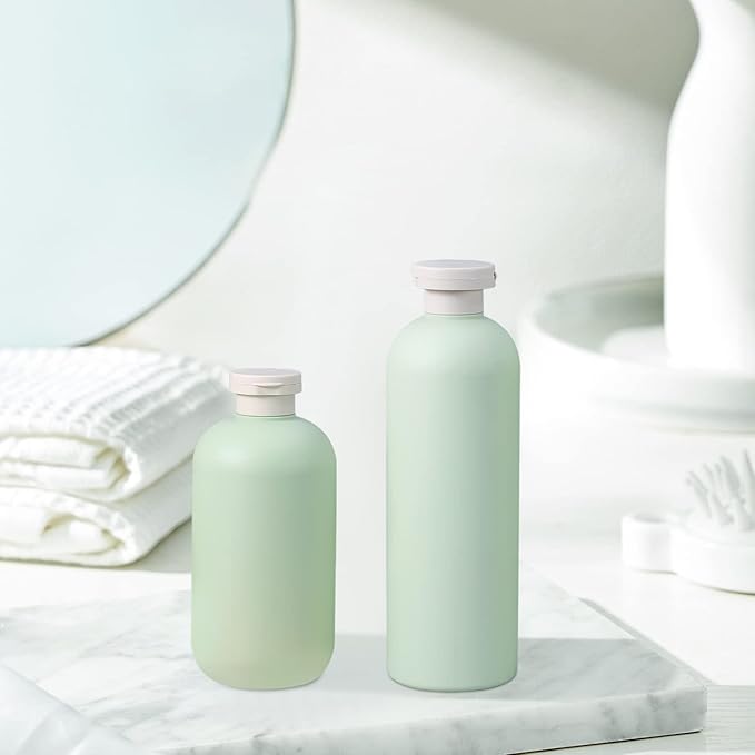 10oz Squeeze Bottles with Flip Cap, Refillable Plastic Travel Bottles for Creams, Lotion, Shampoo, Conditioner (2 Pcs)