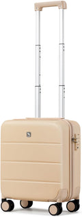 Hanke 16 Inch Underseat Carry On Luggage with Wheels Hard Shell Mini Small Suitcases Carry On Bag for Airline Approved TSA Luggage Lightweight Travel Suitcase(Cuba Sand)